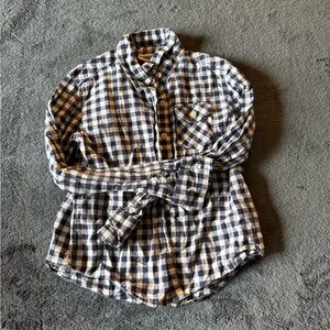 Blue and White Checkered Kids Shirt
